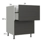 RTA Euro Cafe 24" 2-Drawer Base Cabinet with 1 Inner Drawer