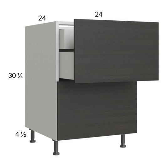 RTA Euro Cafe 24" 2-Drawer Base Cabinet with 1 Inner Drawer