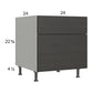 RTA Euro Cafe 24" 2-Drawer Desk Base Cabinet