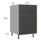 RTA Euro Cafe 24" 2-Drawer Range Base Cabinet with 1 False Drawer Front and 1 Finished End Panel