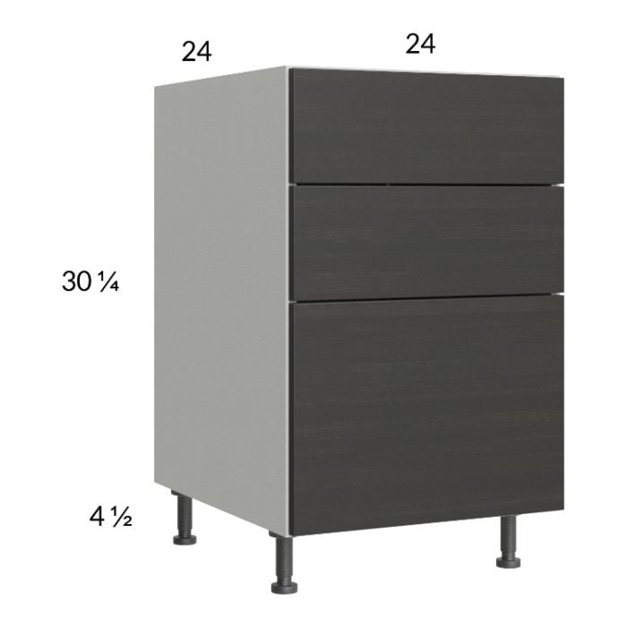 RTA Euro Cafe 24" 2-Drawer Range Base Cabinet with 1 False Drawer Front and 1 Finished End Panel