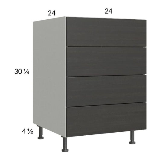 RTA Euro Cafe 24" 3-Drawer Range Base Cabinet with 1 False Drawer Front