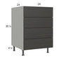 RTA Euro Cafe 24" 4-Drawer Base Cabinet with 1 Finished End Panel