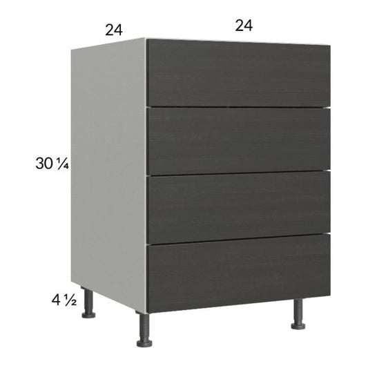 RTA Euro Cafe 24" 4-Drawer Base Cabinet with 2 Finished End Panels