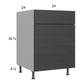 RTA Euro Cafe 24" Base Cabinet with 1 Door and 2 Finished End Panels