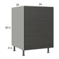 RTA Euro Cafe 24" Full Height Door Sink Base Cabinet with 1 Door