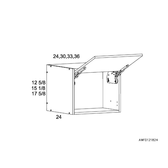 RTA Euro Cafe 24" x 17-5/8" x 24" Flip Up Door Wall Cabinet