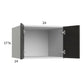 RTA Euro Cafe 24" x 17-5/8" x 24" Wall Cabinet with 1 Finished End Panel