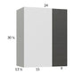 RTA Euro Cafe 24" x 30-1/4" Blind Corner Wall Cabinet with 1 Finished End Panel