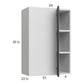 RTA Euro Cafe 24" x 35-1/4" Blind Corner Wall Cabinet