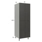 RTA Euro Cafe 24" x 71-1/4" Open Utility Cabinet with 2 Doors, 1 Finished End Panel, and 2 Set of Shelves