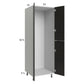 RTA Euro Cafe 24" x 71-1/4" Open Utility Cabinet with 2 Doors, 1 Finished End Panel, and 3 Set of Shelves