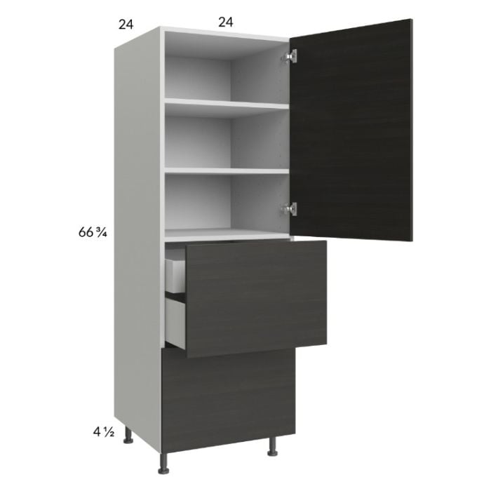 RTA Euro Cafe 24" x 71-1/4" Utility Cabinet with 1 Door, 2 Drawers and 1 Inner Drawer