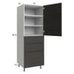 RTA Euro Cafe 24" x 71-1/4" Utility Cabinet with 1 Door, 3 Drawers, and 1 Finished End Panel