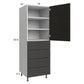 RTA Euro Cafe 24" x 71-1/4" Utility Cabinet with 1 Door and 4 Drawers