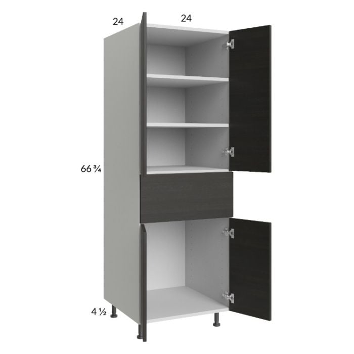 RTA Euro Cafe 24" x 71-1/4" Utility Cabinet with 2 Doors, 1 Drawer, and 1 Finished End Panel