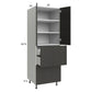 RTA Euro Cafe 24" x 71-1/4" Utility Cabinet with 2 Doors, 2 Drawers, 1 Inner Drawer, and 2 Finished End Panels