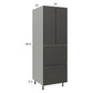 RTA Euro Cafe 24" x 71-1/4" Utility Cabinet with 2 Doors, 2 Drawers, and 1 Finished End Panel