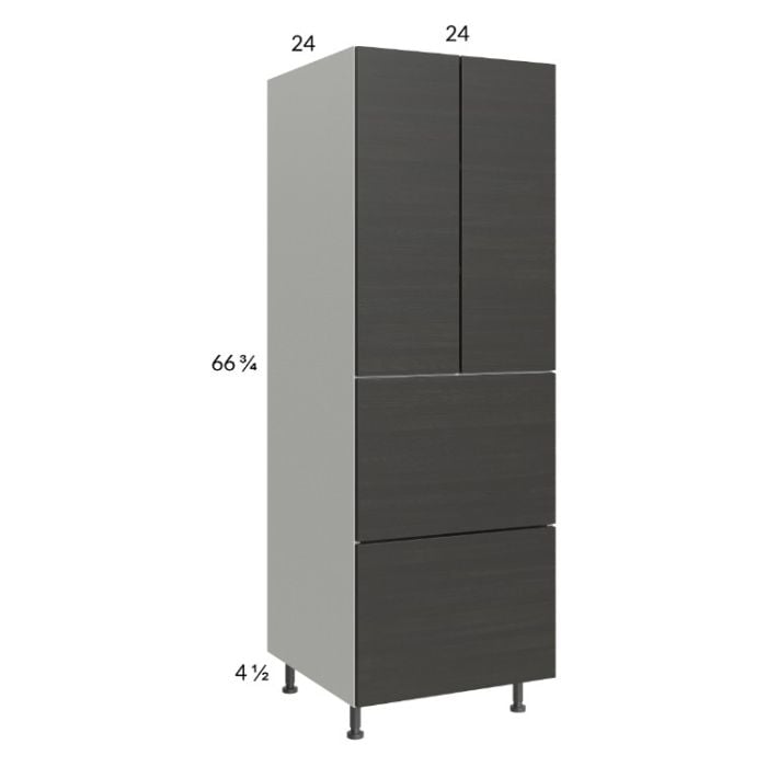 RTA Euro Cafe 24" x 71-1/4" Utility Cabinet with 2 Doors, 2 Drawers, and 1 Finished End Panel