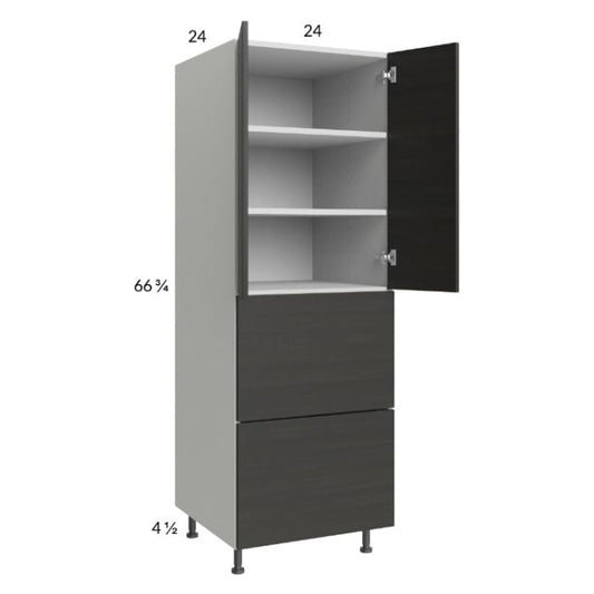 RTA Euro Cafe 24" x 71-1/4" Utility Cabinet with 2 Doors, 2 Drawers, and 1 Finished End Panel