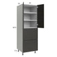 RTA Euro Cafe 24" x 71-1/4" Utility Cabinet with 2 Doors, 2 Drawers, and 2 Finished End Panels