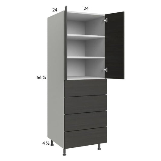 RTA Euro Cafe 24" x 71-1/4" Utility Cabinet with 2 Doors, 4 Drawers, and 2 Finished End Panels