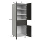 RTA Euro Cafe 24" x 71-1/4" Utility Cabinet with 2 Doors and 1 Drawer