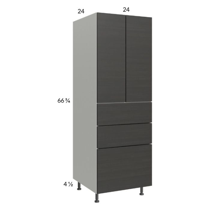 RTA Euro Cafe 24" x 71-1/4" Utility Cabinet with 2 Doors and 3 Drawers