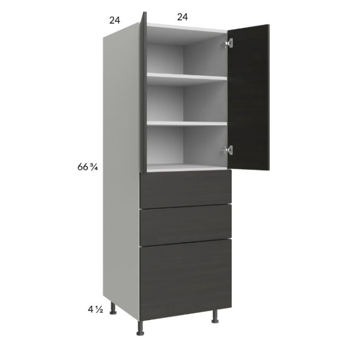 RTA Euro Cafe 24" x 71-1/4" Utility Cabinet with 2 Doors and 3 Drawers