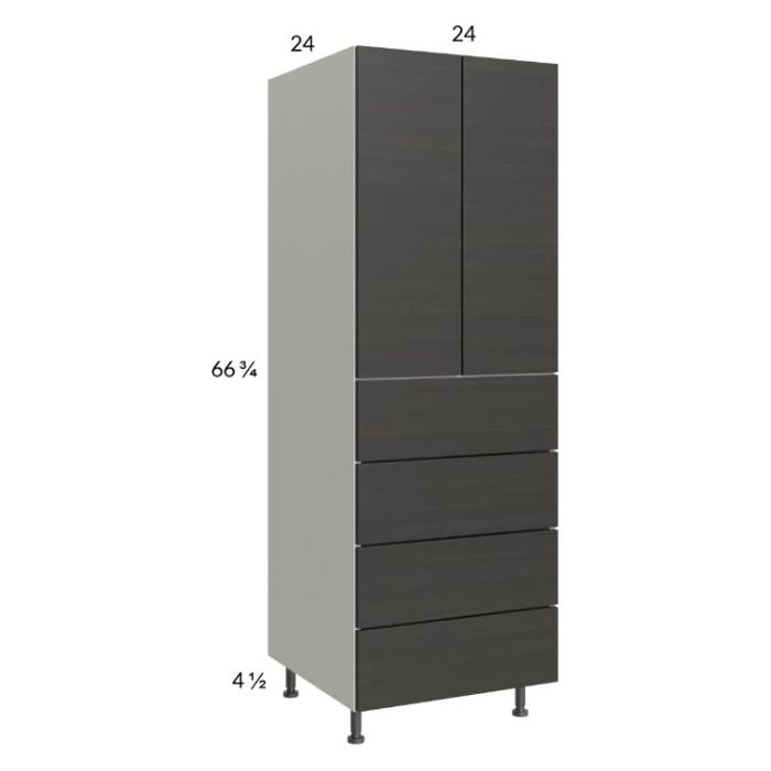 RTA Euro Cafe 24" x 71-1/4" Utility Cabinet with 2 Doors and 4 Drawers