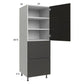 RTA Euro Cafe 24x71-1/4 Utility Cabinet with 1 Door and 2 Drawers with 1 Finished End Panel