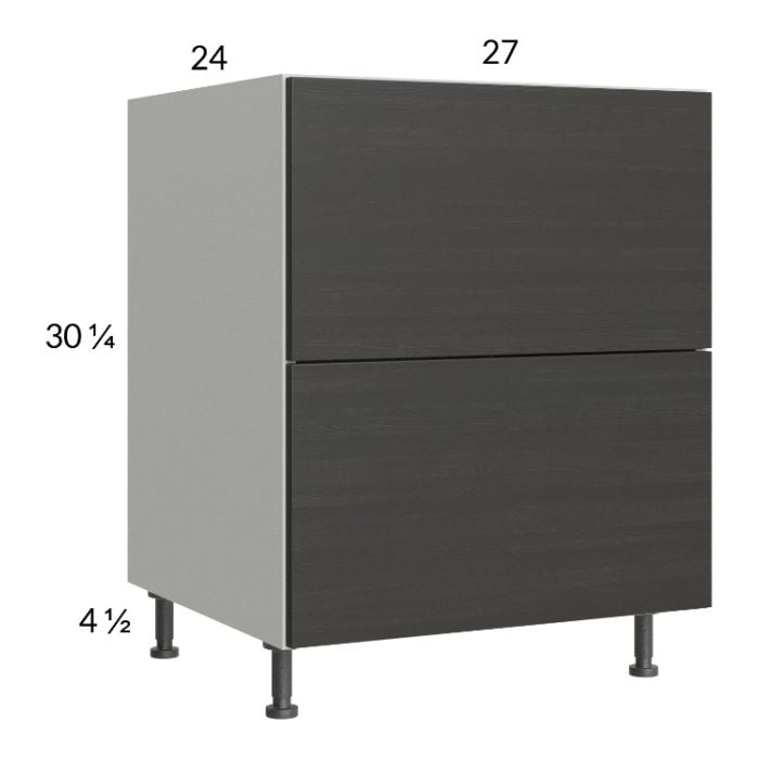 RTA Euro Cafe 27" 2-Drawer Base Cabinet with 1 Finished End Panel