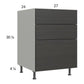 RTA Euro Cafe 27" 2-Drawer Range Base Cabinet with 1 False Drawer Front and 1 Finished End Panel