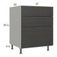 RTA Euro Cafe 27" 3-Drawer Base Cabinet