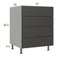 RTA Euro Cafe 27" 4-Drawer Base Cabinet
