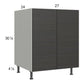 RTA Euro Cafe 27" Full Height Door Base Cabinet with 1 Finished End Panel