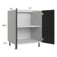 RTA Euro Cafe 27" Full Height Door Base Cabinet with 2 Finished End Panels