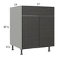 RTA Euro Cafe 27" Sink Base Cabinet with 2 Finished End Panels