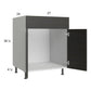 RTA Euro Cafe 27" Sink Base Cabinet with 2 Finished End Panels