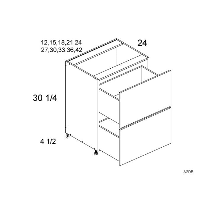 RTA Euro Cafe 30" 2-Drawer Base Cabinet