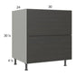 RTA Euro Cafe 30" 2-Drawer Base Cabinet with 1 Inner Drawer and 1 Finished End Panel