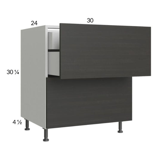 RTA Euro Cafe 30" 2-Drawer Base Cabinet with 1 Inner Drawer and 2 Finished End Panels