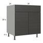 RTA Euro Cafe 30" Base Cabinet with 1 Finished End Panel