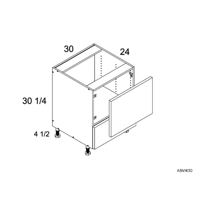 RTA Euro Cafe 30" Base Microwave Cabinet with 1 Finished End Panel
