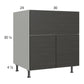 RTA Euro Cafe 30” Farm Sink Base Cabinet with 1 Finished End Panel