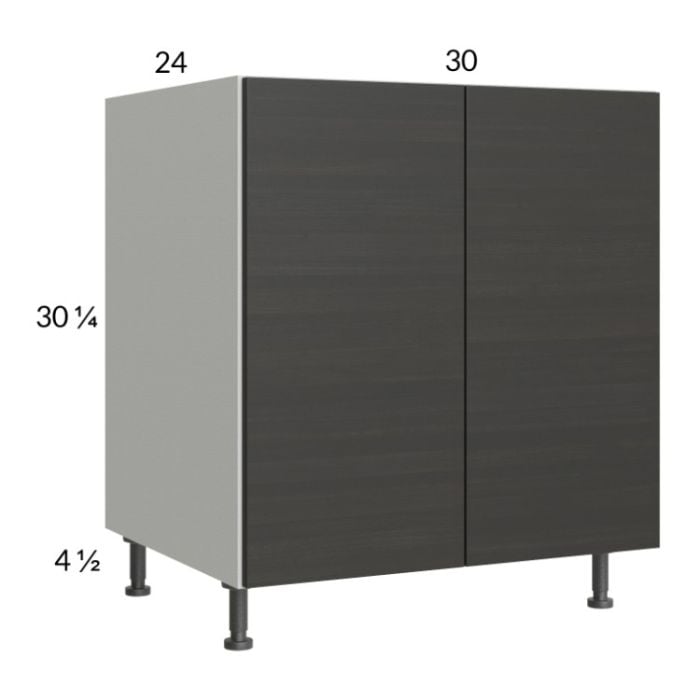 RTA Euro Cafe 30" Full Height Door Base Cabinet with 1 Finished End Panel