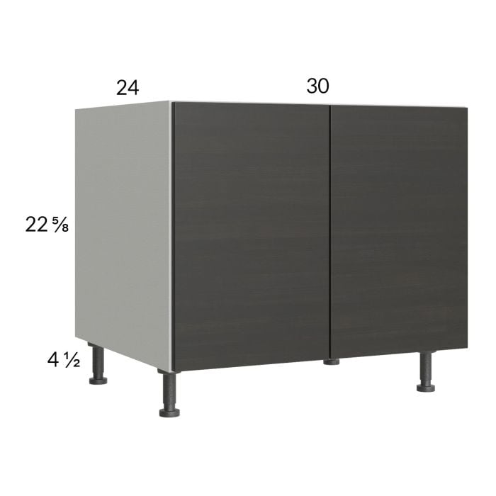 RTA Euro Cafe 30" Full Height Door Desk Base Cabinet with 1 Finished End Panel