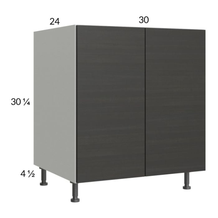 RTA Euro Cafe 30" Full Height Door Sink Base Cabinet with 1 Finished End Panel