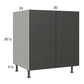 RTA Euro Cafe 30" Full Height Door Sink Base Cabinet with 2 Finished End Panels