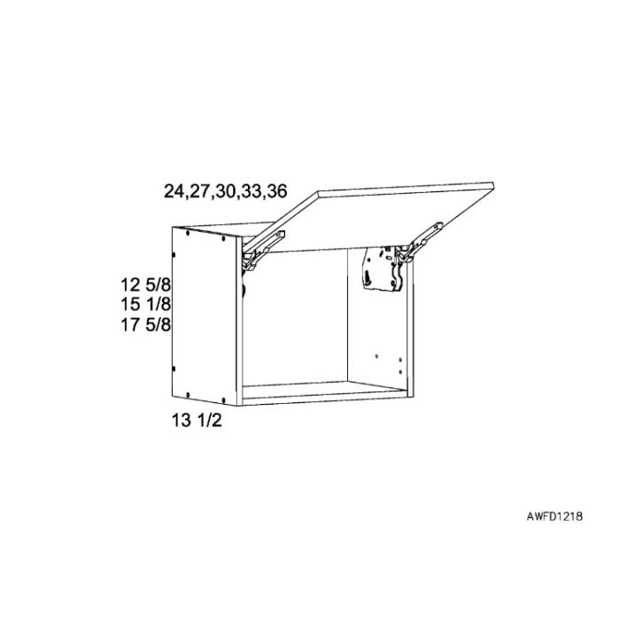 RTA Euro Cafe 30" x 15-1/8" Flip Up Door Wall Cabinet with 1 Finished End Panel